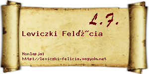 Leviczki Felícia névjegykártya